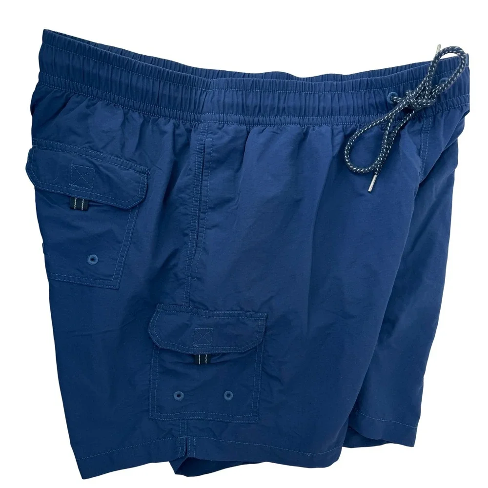 Tommy Bahama Relax Mens XL Navy Blue‎ Nylon Cargo Swim Trunks Lined 6in Inseam